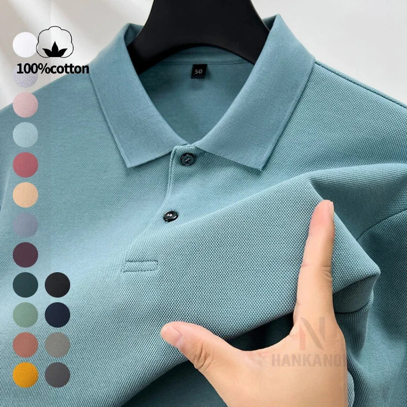 Polo de manga larga para hombre en algodón premium: elegancia discreta y comodidad superior.